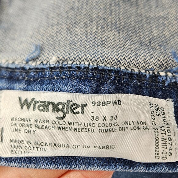 Wrangler Jeans Mens 38x30 Blue 936 Cowboy Cut Slim Fit Western Rodeo Rancher - Picture 5 of 16